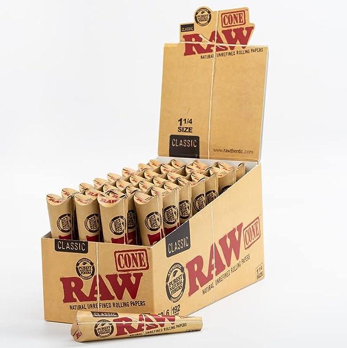 RAW Cones Classic (6 Count) 32 Packs 1 1/4"