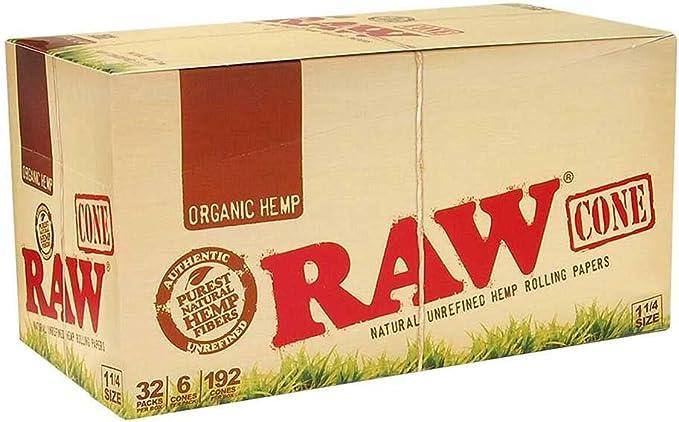 RAW Organic Cones (6 Count) 32 Packs 1 1/4"