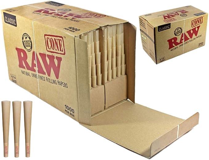 RAW Classic Bulk 1 1/4 Pre-Rolls Cones 1000PCS 84mm 24mm