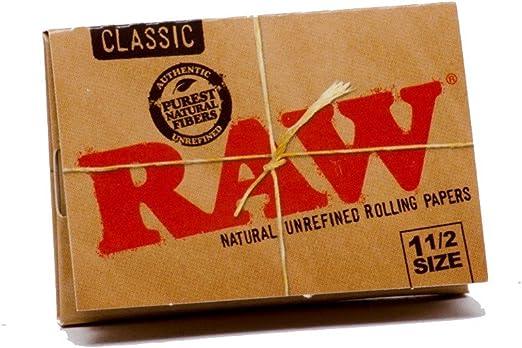 Raw Classic 1 1/2 Size Rolling Paper, 33 Count (Pack of 25)