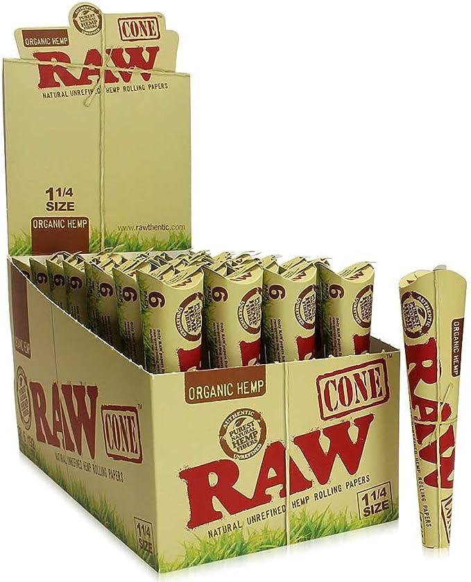 RAW Organic Cones (6 Count) 32 Packs 1 1/4"