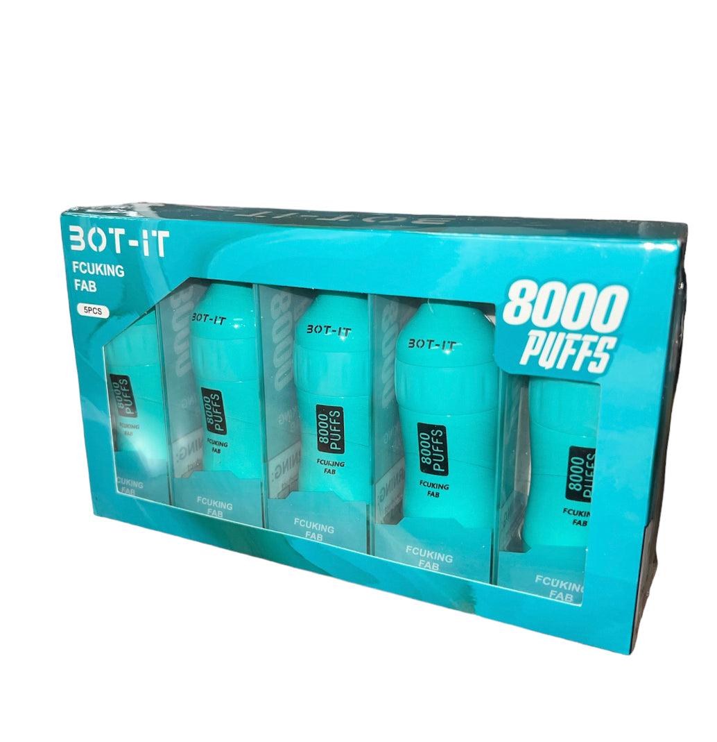 Bot-It Disposable Vape Full Box(5ct)-> (5%, 8,000 Puffs)