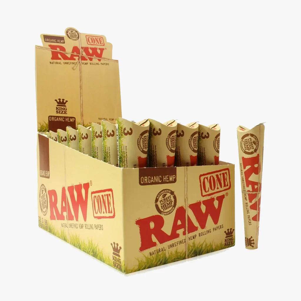 RAW Organic Cones (3 Count) 32 Packs King Size